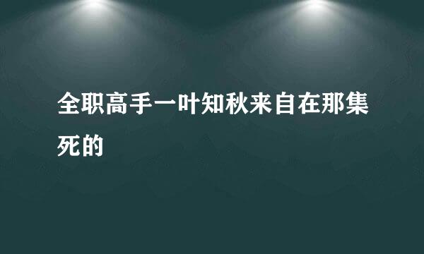 全职高手一叶知秋来自在那集死的