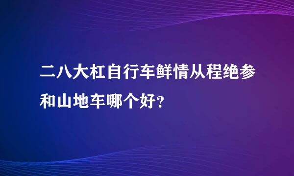 二八大杠自行车鲜情从程绝参和山地车哪个好？