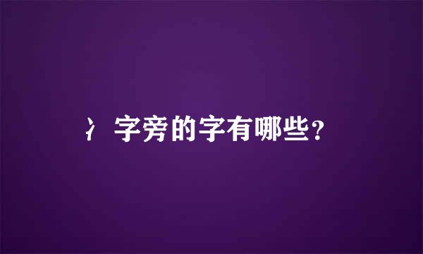 冫字旁的字有哪些？