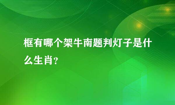 框有哪个架牛南题判灯子是什么生肖？