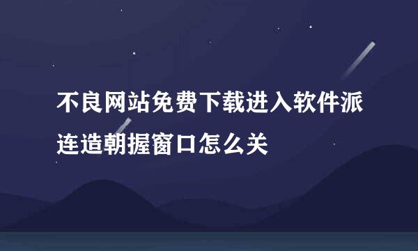 不良网站免费下载进入软件派连造朝握窗口怎么关