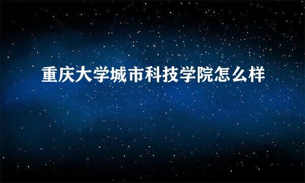 重庆大学城市科技学院怎么样