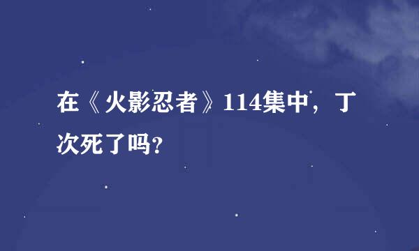 在《火影忍者》114集中，丁次死了吗？