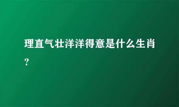 理直气壮洋洋得意是什么生肖？