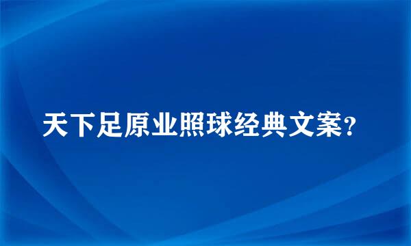 天下足原业照球经典文案？