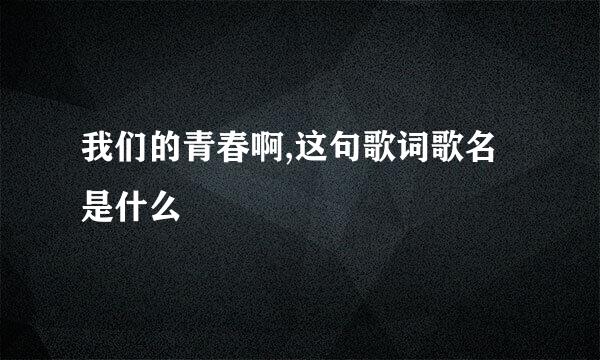 我们的青春啊,这句歌词歌名是什么