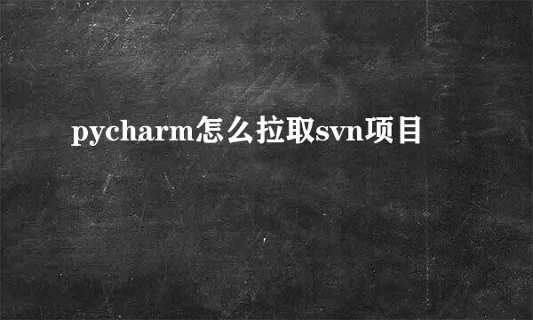 pycharm怎么拉取svn项目