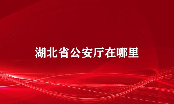 湖北省公安厅在哪里