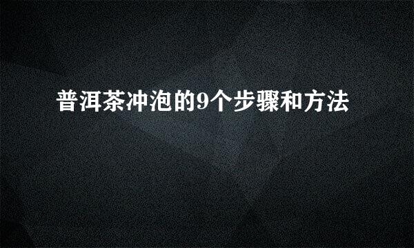 普洱茶冲泡的9个步骤和方法