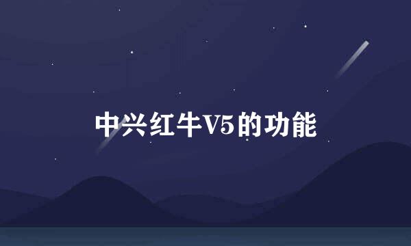 中兴红牛V5的功能