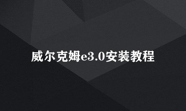 威尔克姆e3.0安装教程