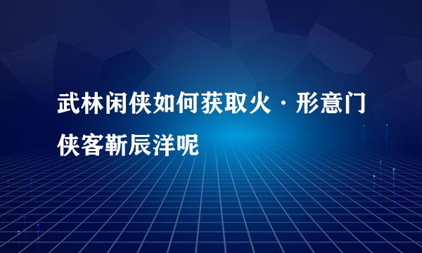 武林闲侠如何获取火·形意门侠客靳辰洋呢