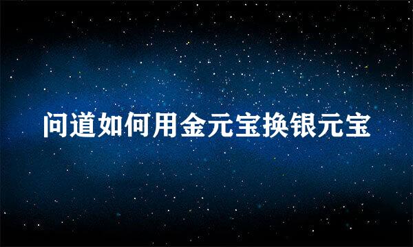 问道如何用金元宝换银元宝