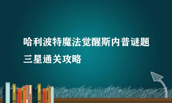 哈利波特魔法觉醒斯内普谜题三星通关攻略