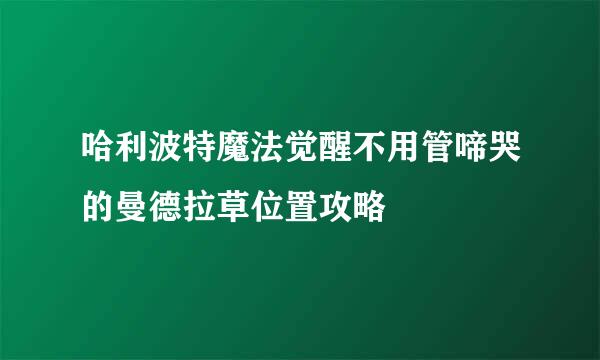 哈利波特魔法觉醒不用管啼哭的曼德拉草位置攻略