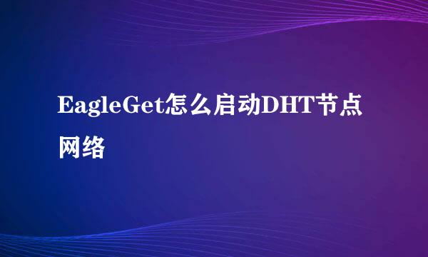 EagleGet怎么启动DHT节点网络