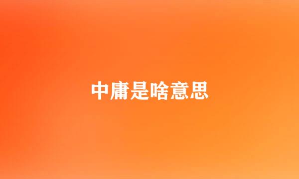 中庸是啥意思