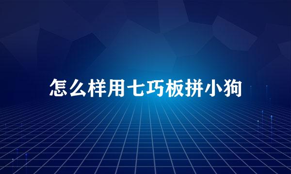 怎么样用七巧板拼小狗