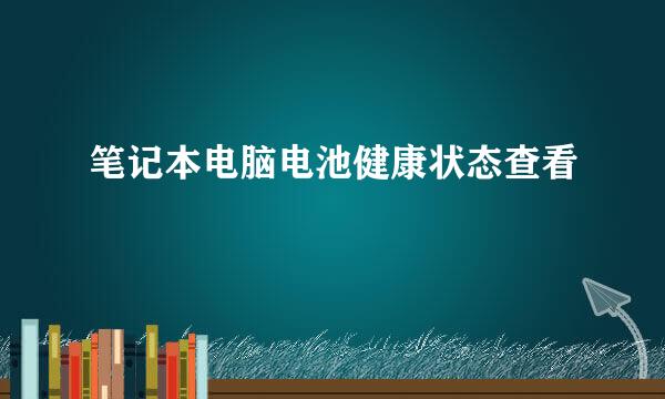 笔记本电脑电池健康状态查看