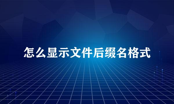 怎么显示文件后缀名格式