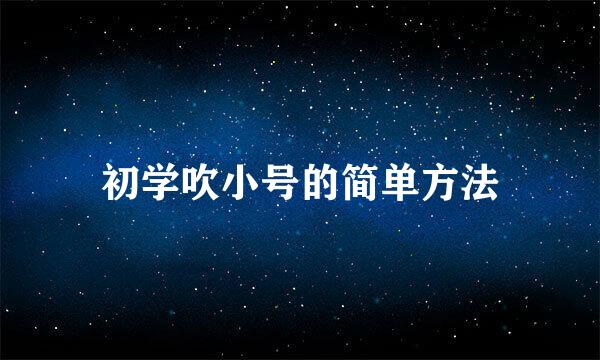 初学吹小号的简单方法