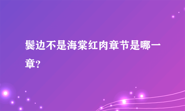 鬓边不是海棠红肉章节是哪一章？