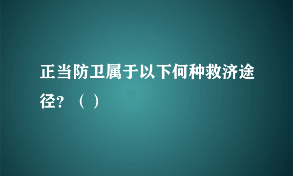 正当防卫属于以下何种救济途径？（）