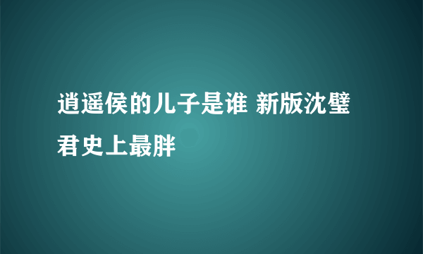 逍遥侯的儿子是谁 新版沈璧君史上最胖