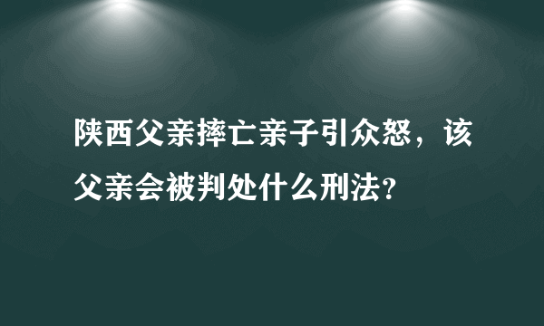 陕西父亲摔亡亲子引众怒，该父亲会被判处什么刑法？