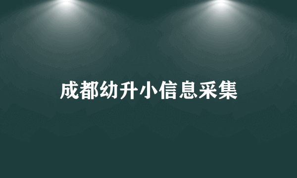 成都幼升小信息采集