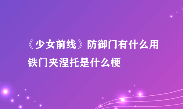 《少女前线》防御门有什么用 铁门夹涅托是什么梗