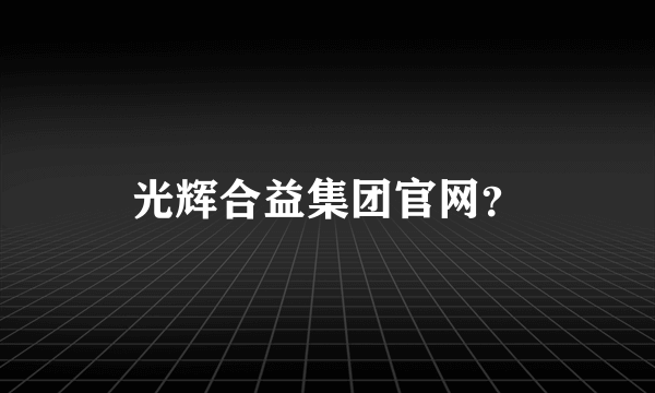 光辉合益集团官网？