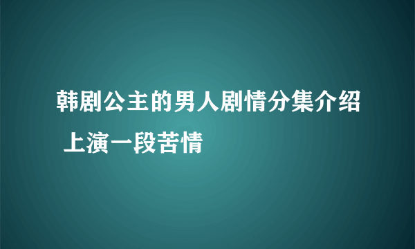 韩剧公主的男人剧情分集介绍 上演一段苦情