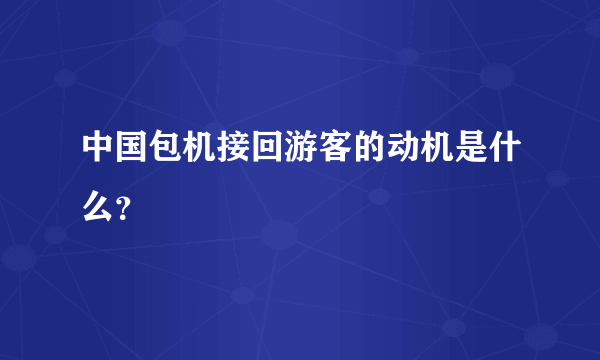 中国包机接回游客的动机是什么？