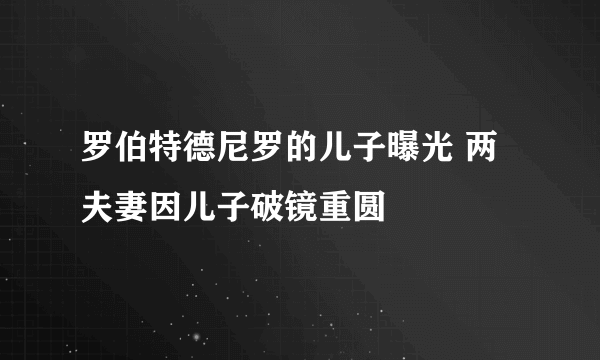 罗伯特德尼罗的儿子曝光 两夫妻因儿子破镜重圆