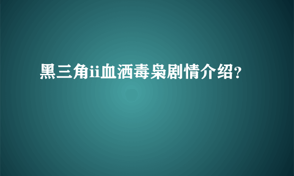 黑三角ii血洒毒枭剧情介绍？