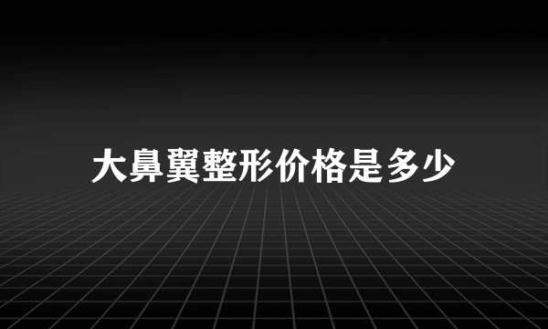 大鼻翼整形价格是多少