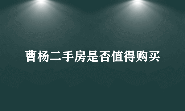 曹杨二手房是否值得购买