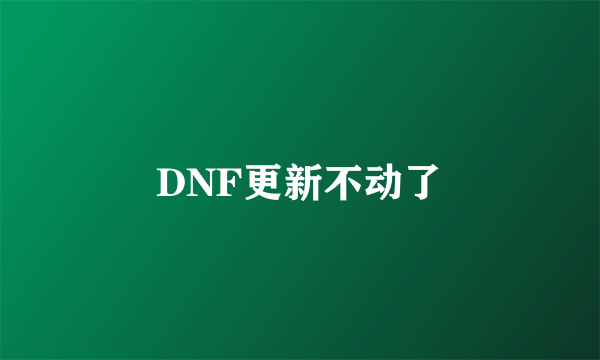 DNF更新不动了