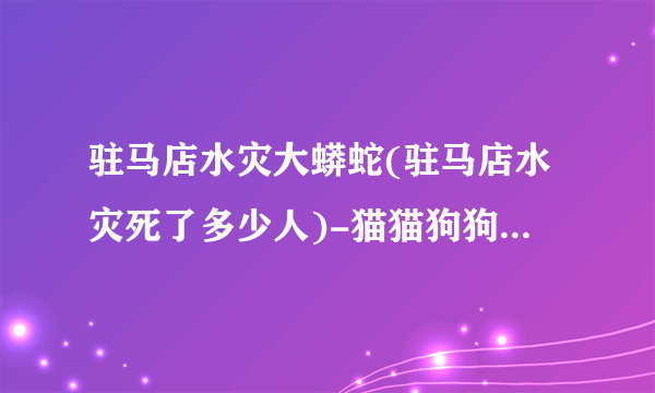 驻马店水灾大蟒蛇(驻马店水灾死了多少人)-猫猫狗狗-飞外网