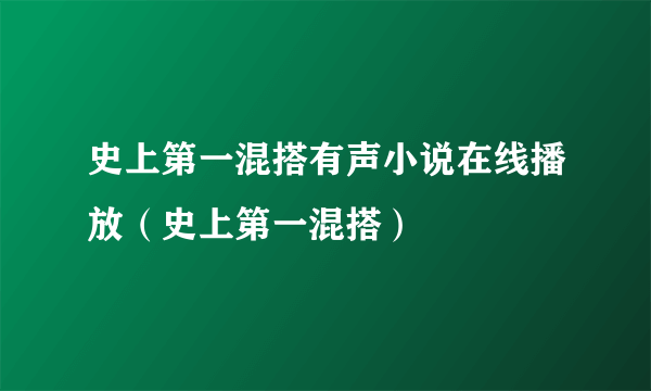 史上第一混搭有声小说在线播放（史上第一混搭）