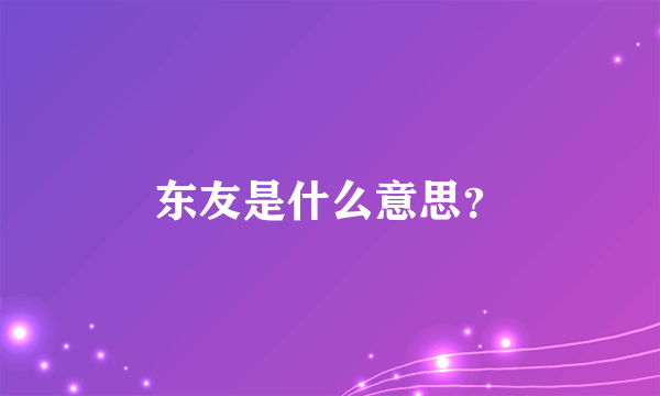 东友是什么意思？