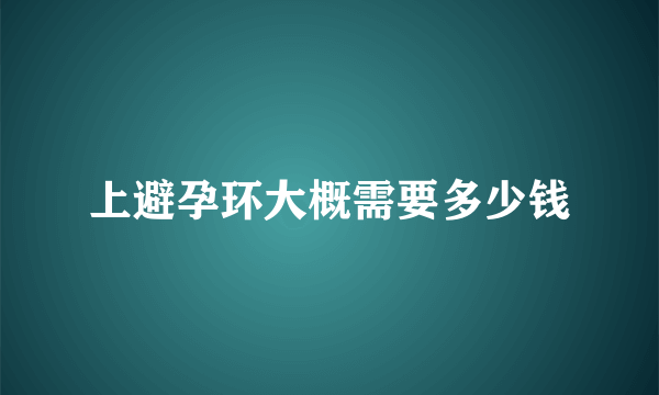 上避孕环大概需要多少钱