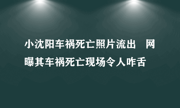 小沈阳车祸死亡照片流出   网曝其车祸死亡现场令人咋舌