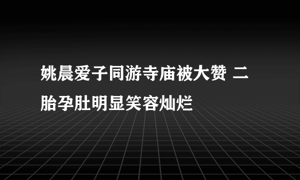 姚晨爱子同游寺庙被大赞 二胎孕肚明显笑容灿烂