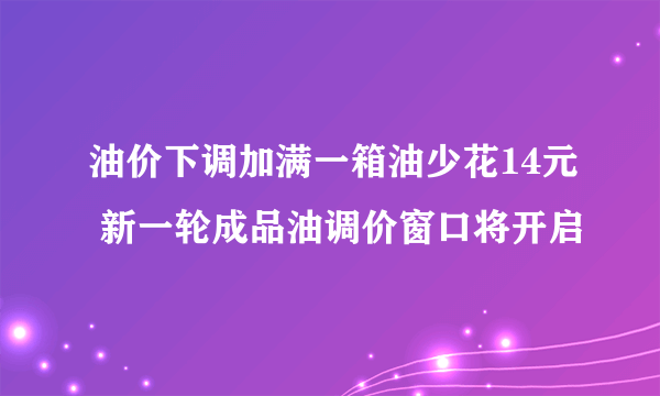 油价下调加满一箱油少花14元 新一轮成品油调价窗口将开启