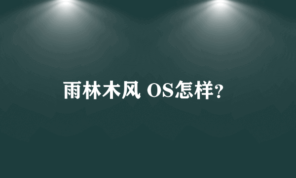 雨林木风 OS怎样？