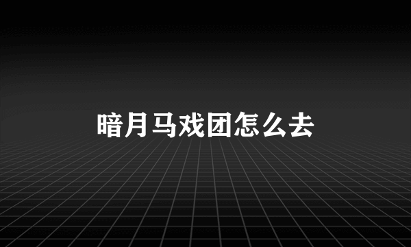 暗月马戏团怎么去