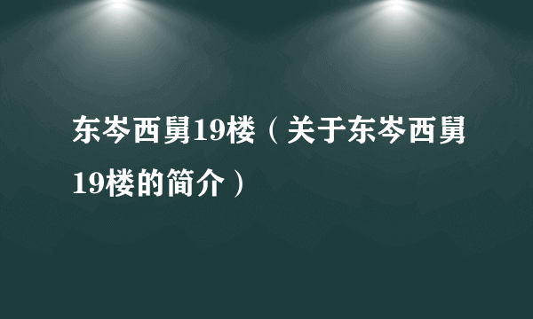 东岑西舅19楼（关于东岑西舅19楼的简介）