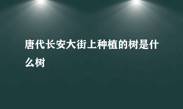 唐代长安大街上种植的树是什么树